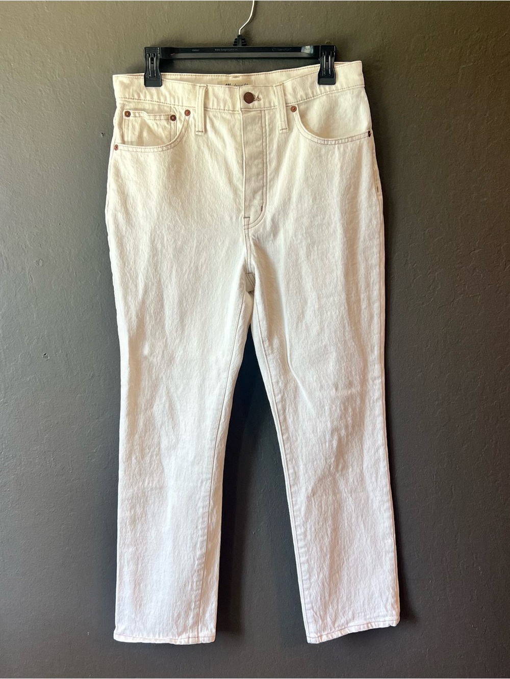 Madewell Slim Demi Boot Off-White Denim Jeans
